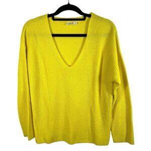 A.L.C. Wool Cashmere Blend Yellow Sweater‎ V Neck Women’s Size Medium Designer